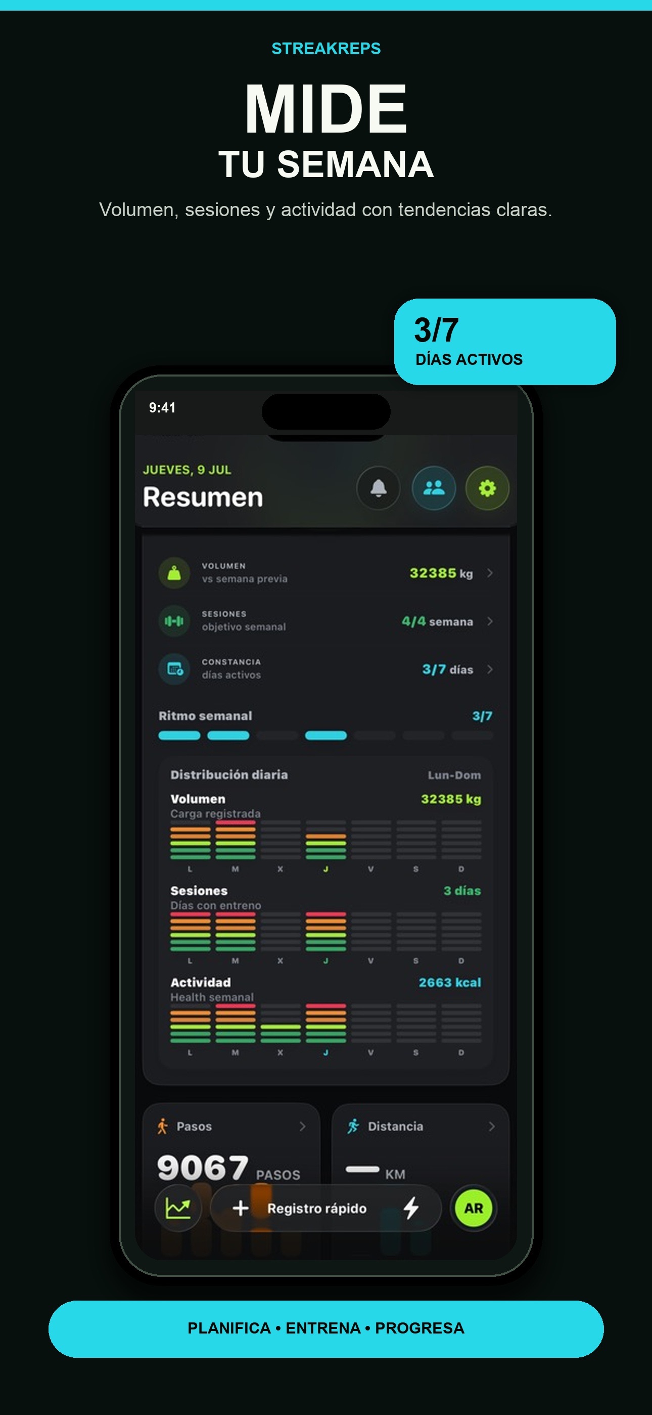 StreakReps - Mira tu progreso semanal