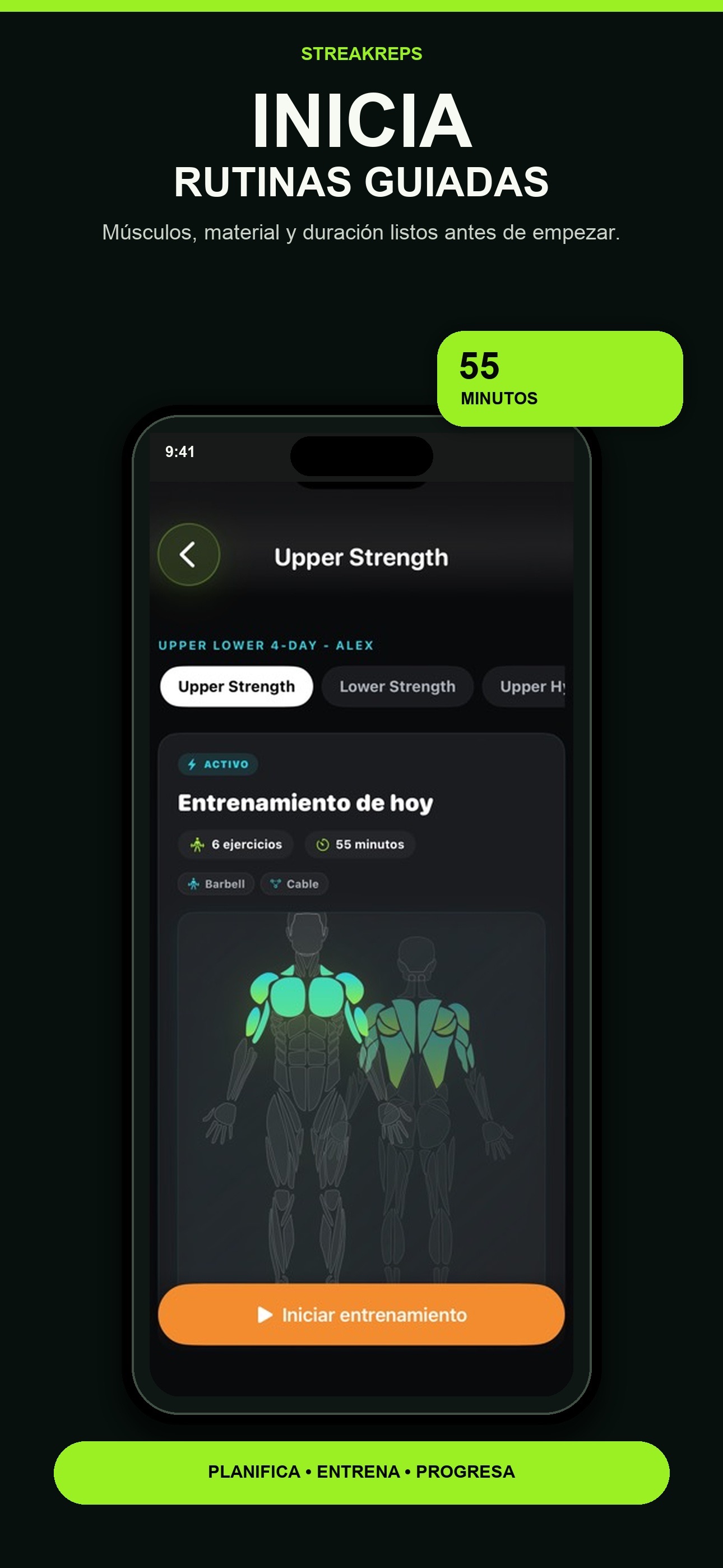 StreakReps - Empieza con un plan estructurado