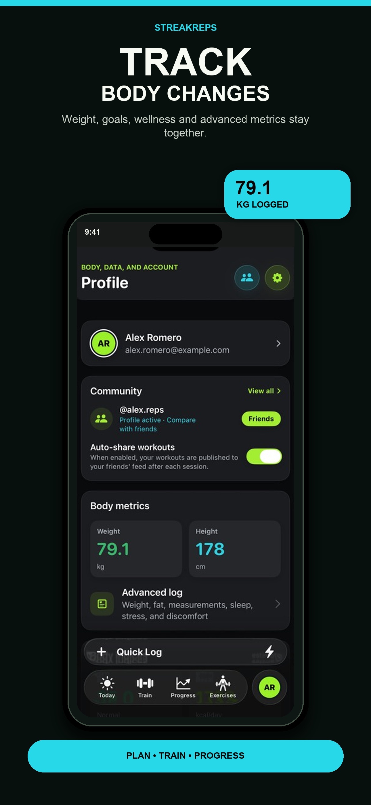 StreakReps - Track your body evolution
