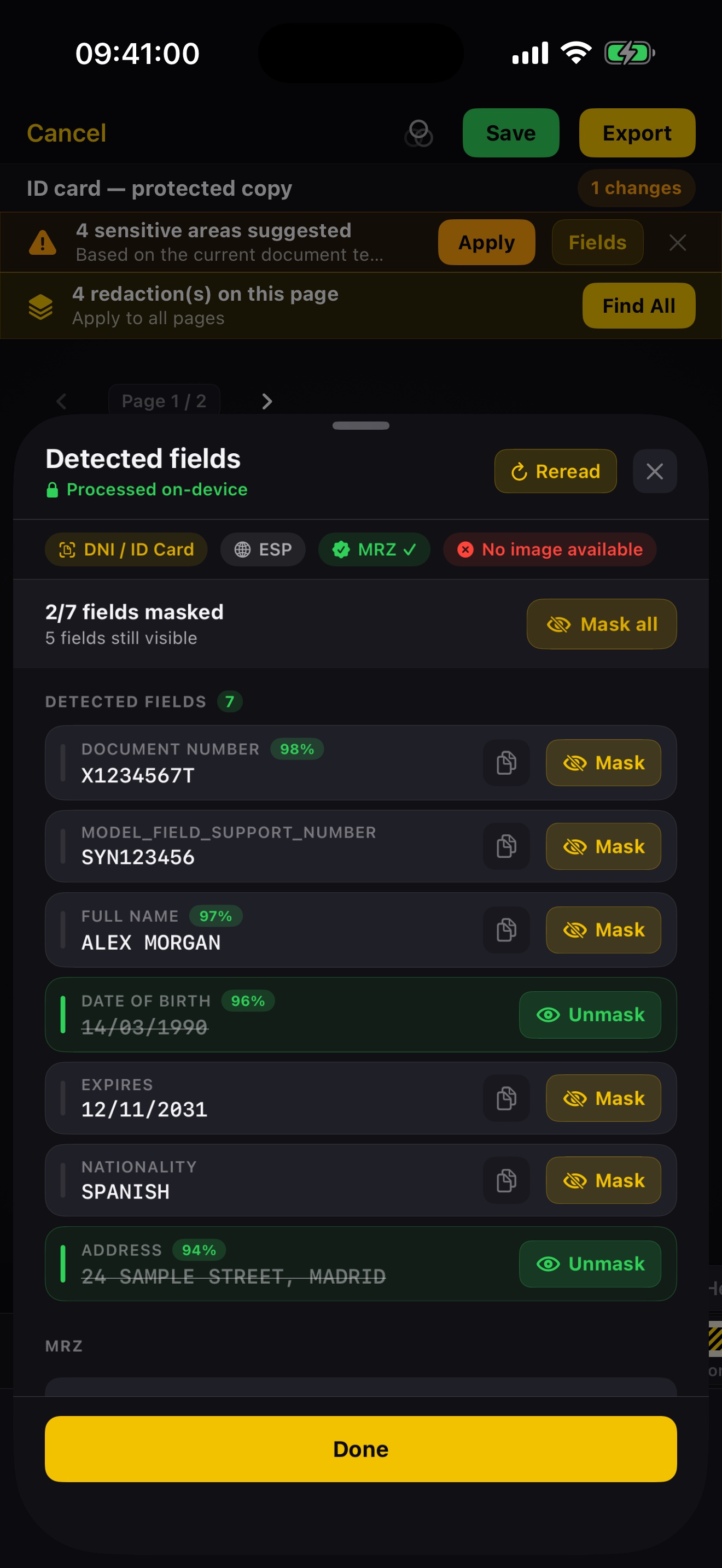Shield - Reviewable OCR suggestions