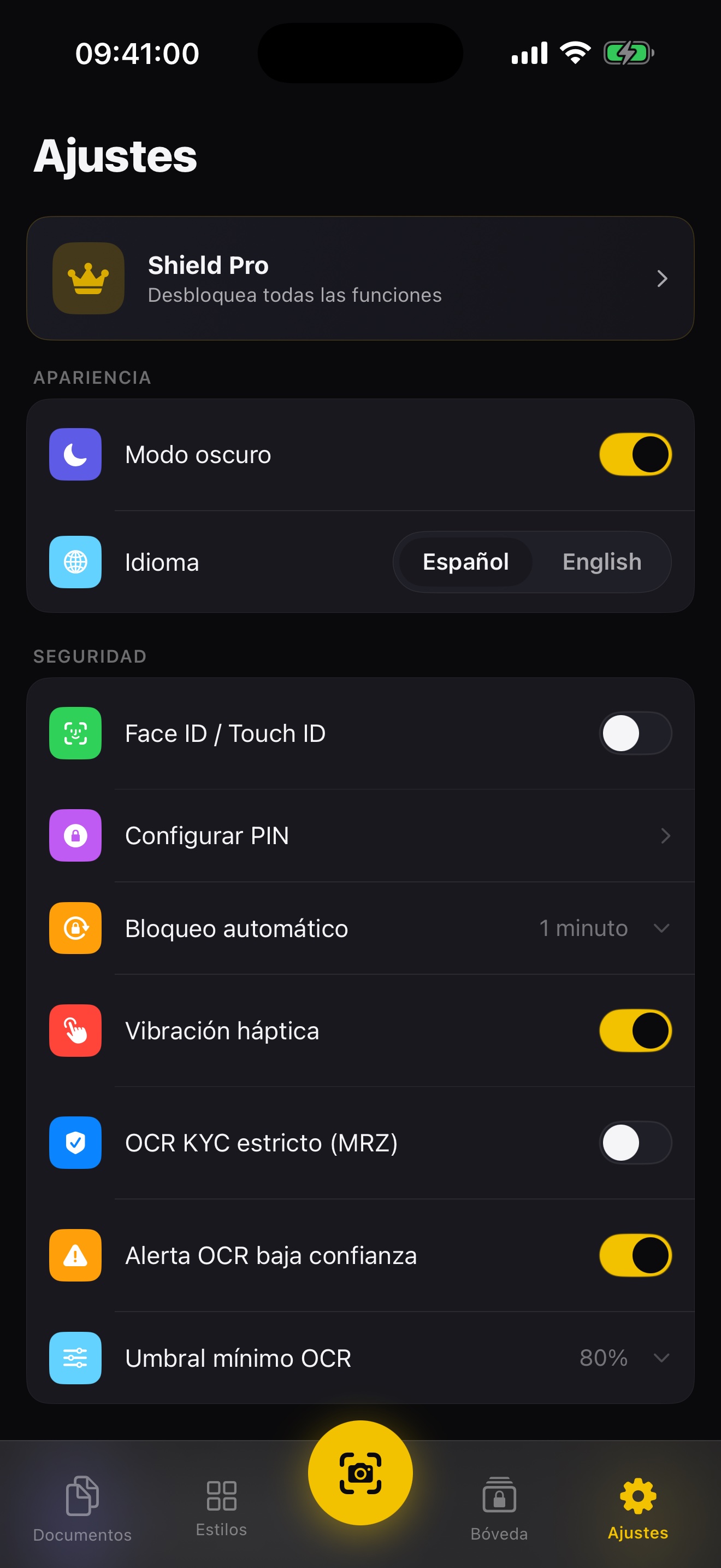 Shield - Controles claros de privacidad