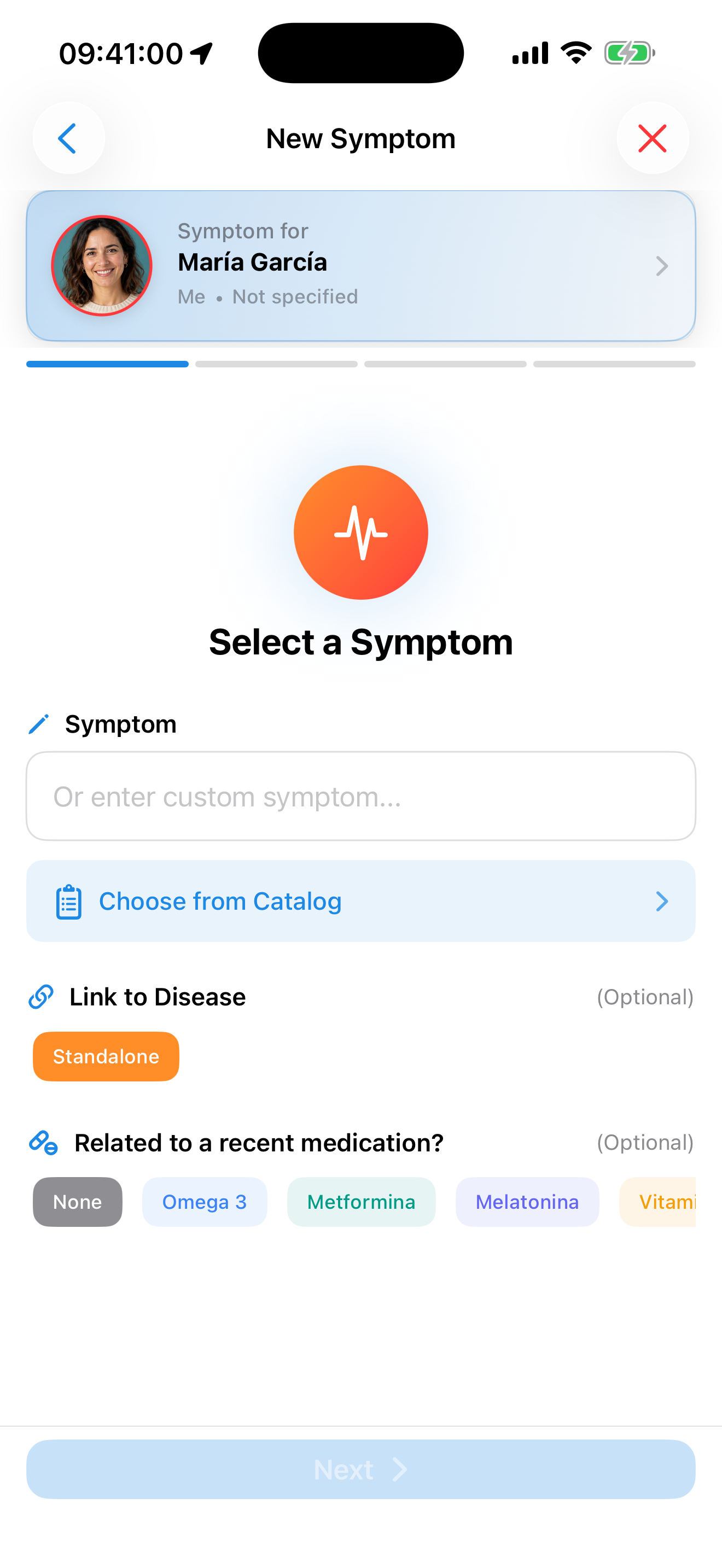 VitalsPath - Symptoms tracking log